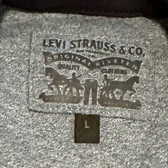LEVI STRAUSS & CO. Men's Knit Ribbed Long Sleeve Henley Blue Sz. Large - Picture 2 of 3